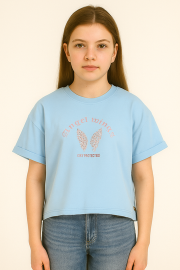 Girls' blue wing blouse La Loca 9053-12625