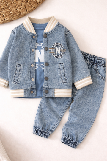 Komplet z kurteczką 3 części chłopięcy niebieski Murat Baby 10390-26326