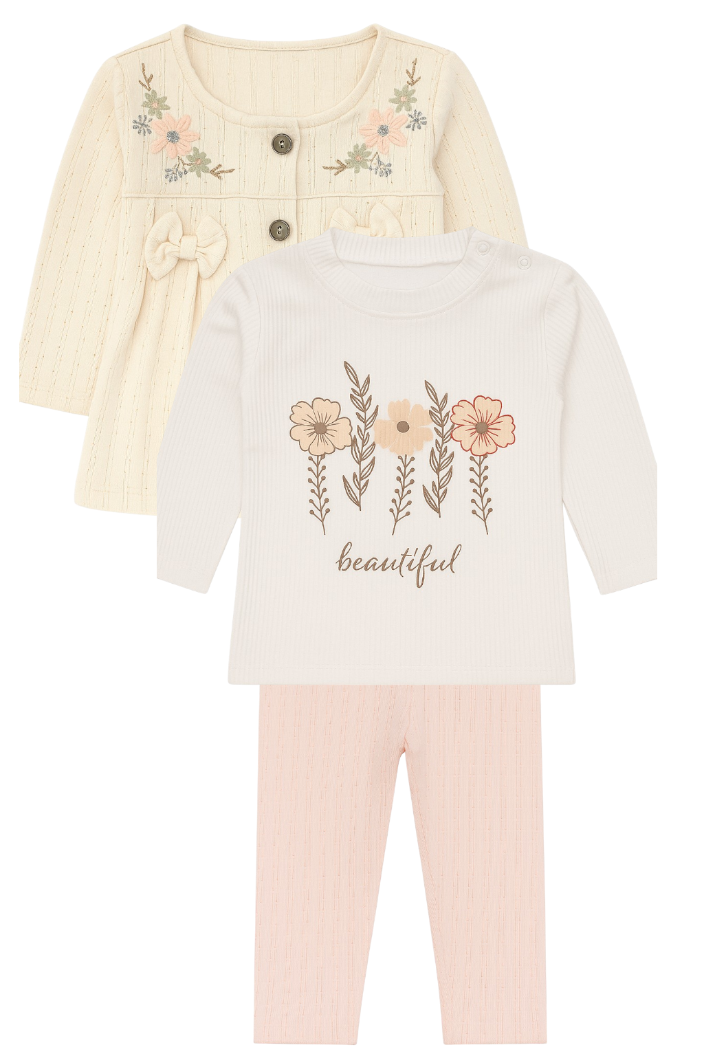 Pink Murat Baby embroidery set for girls 9526-5625