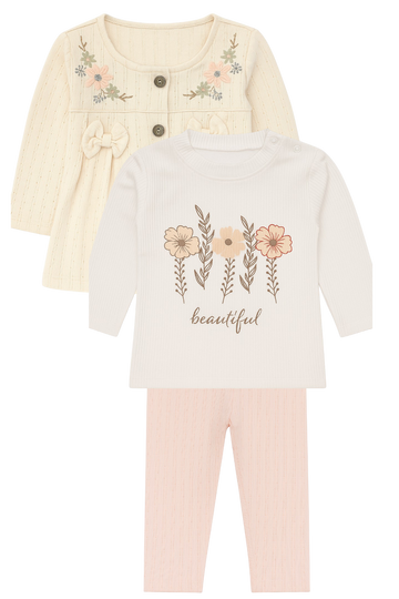 Pink Murat Baby embroidery set for girls 9526-5625