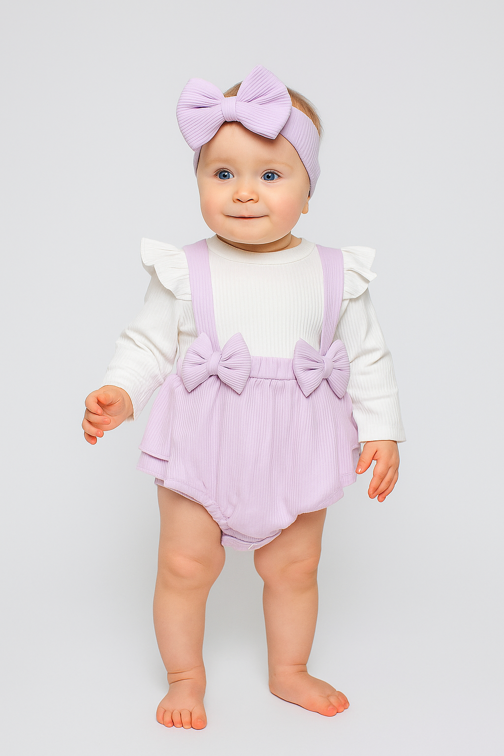 Murat Baby lilac bodysuit with headband 9664-5625-29