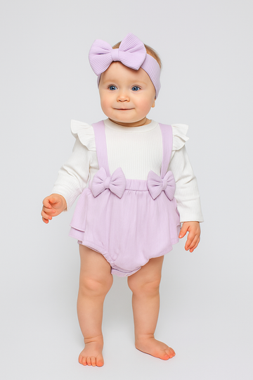 Murat Baby lilac bodysuit with headband 9664-5625-29