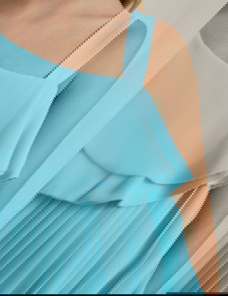 Abel & Lula 22-05049-063 Sukienka plisowana dla dziewczynki 5049-63 Turkus -  - #tag1# - #tag2# - #tag3# - #tag4#