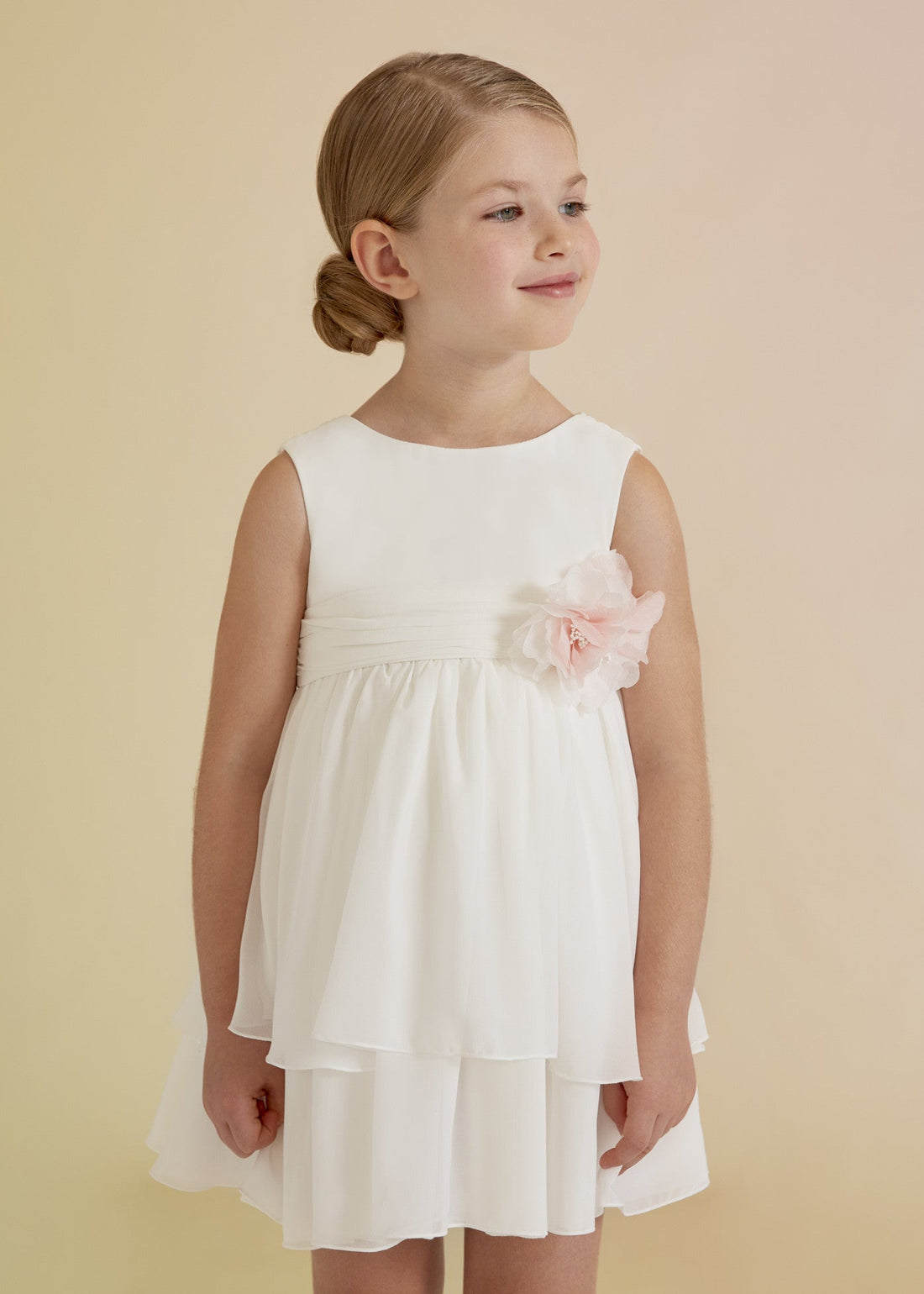 Abel & Lula 5030-1 Sukienka wizytowa dziewczynka kolor biały -  - #tag1# - #tag2# - #tag3# - #tag4#