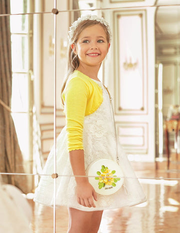 Abel & Lula 5042-1 Sukienka dziewczęca kolor biały -  - #tag1# - #tag2# - #tag3# - #tag4#