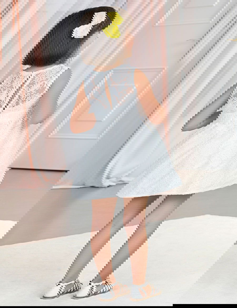 Abel & Lula 5042-1 Sukienka dziewczęca kolor biały -  - #tag1# - #tag2# - #tag3# - #tag4#