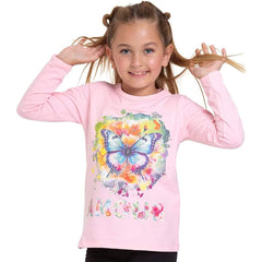 Cotton blouse butterfly girl pink Dassi 24898-19924