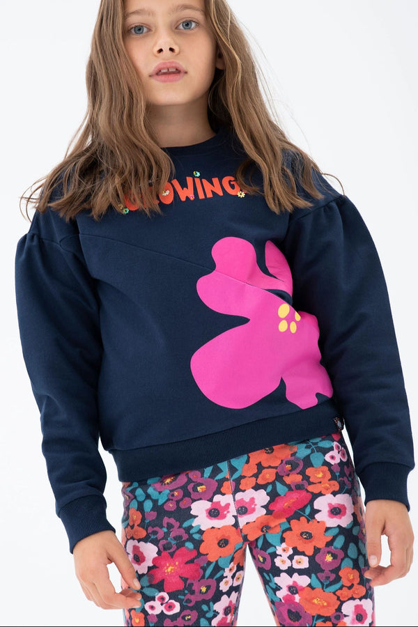 Boboli sweatshirt 427238-2440 navy blue