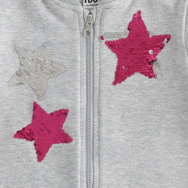 Bluza dziewczęca z cekinami iDO J317-8992 kolor szary -  - #tag1# - #tag2# - #tag3# - #tag4#