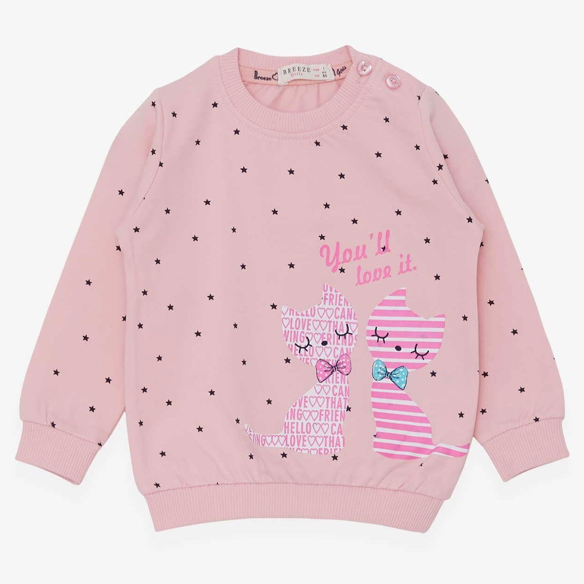 Bluza kotki dziewczęca róż Breeze 17837-10924 GKMOD -  - #tag1# - #tag2# - #tag3# - #tag4#