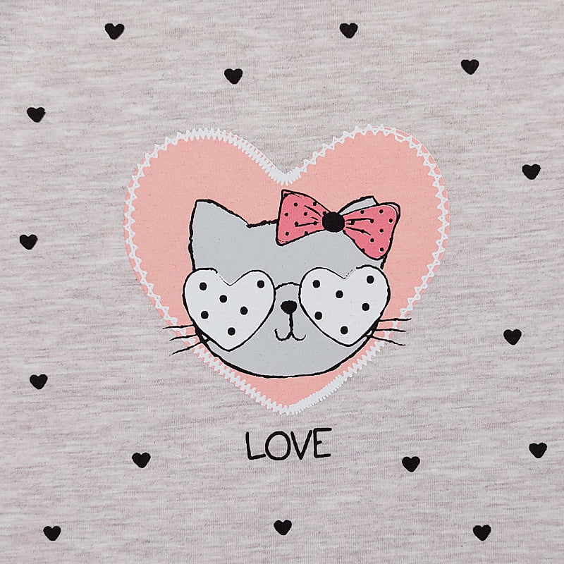 Bluzka Długi Rękaw Kotek dziewczynka beż 19163-71023  GKMOD -  - #tag1# - #tag2# - #tag3# - #tag4#