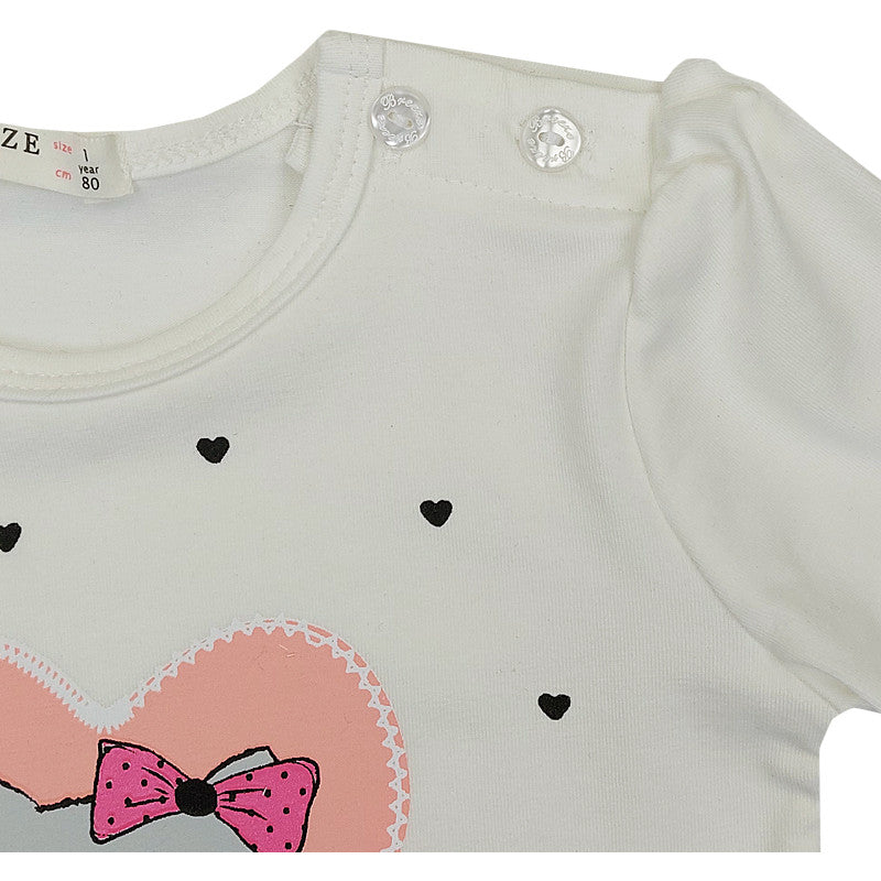 Bluzka Długi Rękaw Kotek dziewczynka krem 19163-71023  GKMOD -  - #tag1# - #tag2# - #tag3# - #tag4#