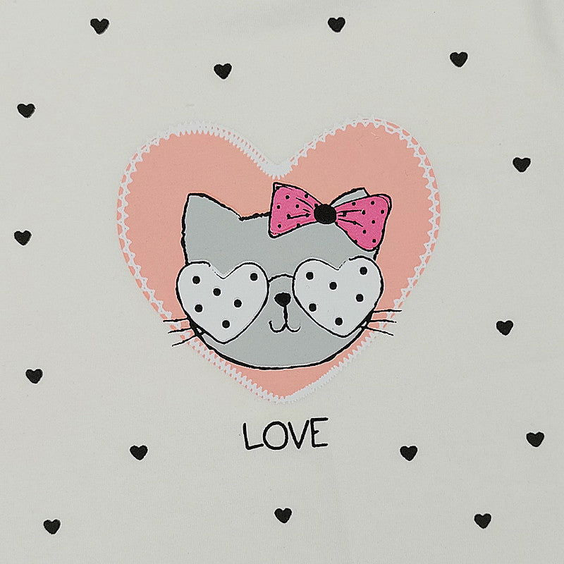 Bluzka Długi Rękaw Kotek dziewczynka krem 19163-71023  GKMOD -  - #tag1# - #tag2# - #tag3# - #tag4#