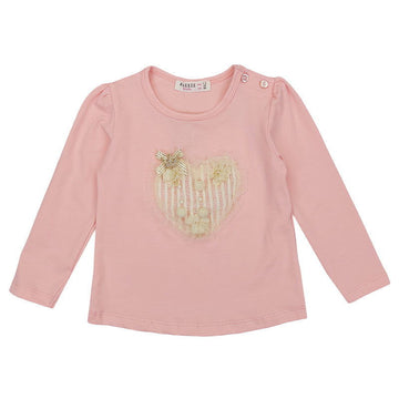 Bluzka Długi Rękaw Serce dziewczynka łosoś 19105-71023  GKMOD -  - #tag1# - #tag2# - #tag3# - #tag4#