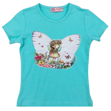 Bluzka Motyl dziewczynka mięta 463-9724 GKMOD -  - #tag1# - #tag2# - #tag3# - #tag4#