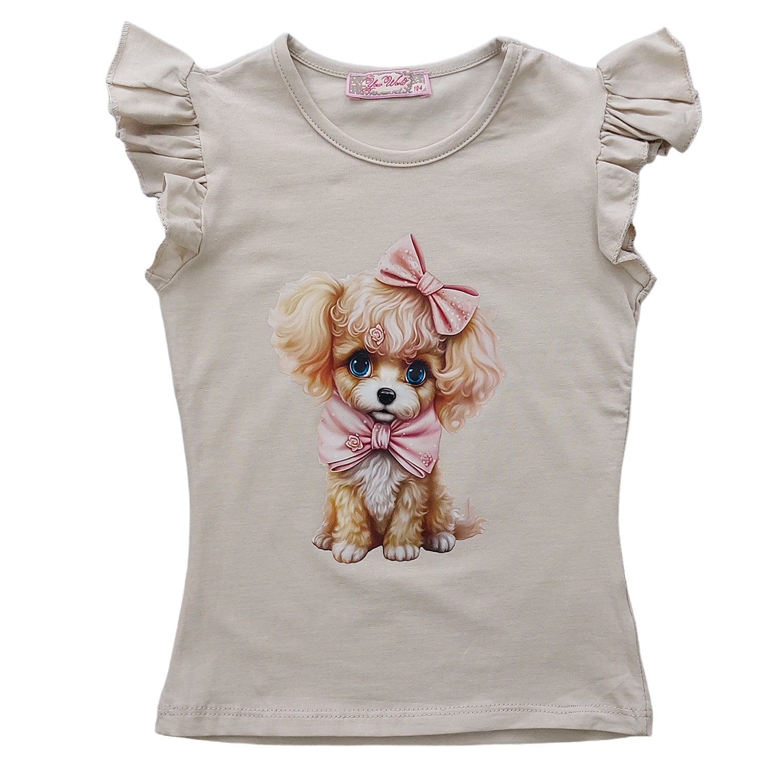 Bluzka Piesek dziewczynka beż 463-9424 GKMOD -  - #tag1# - #tag2# - #tag3# - #tag4#