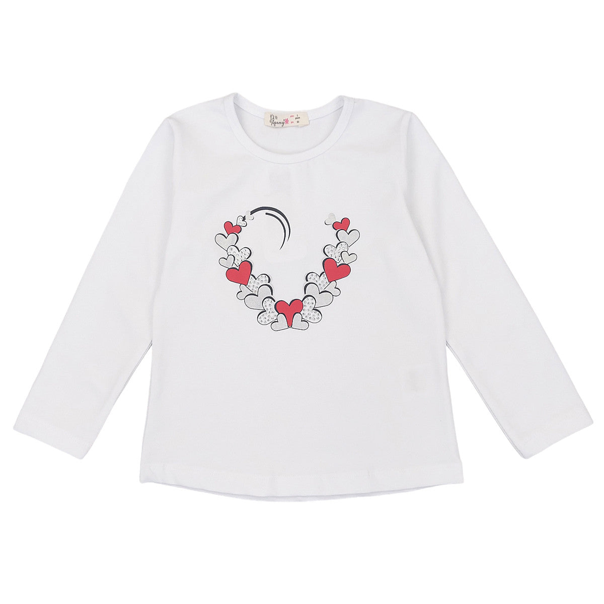 Bluzka Serca dziewczynka biały 1523-11223  GKMOD -  - #tag1# - #tag2# - #tag3# - #tag4#