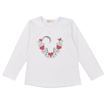 Bluzka Serca dziewczynka biały 1523-11223  GKMOD -  - #tag1# - #tag2# - #tag3# - #tag4#