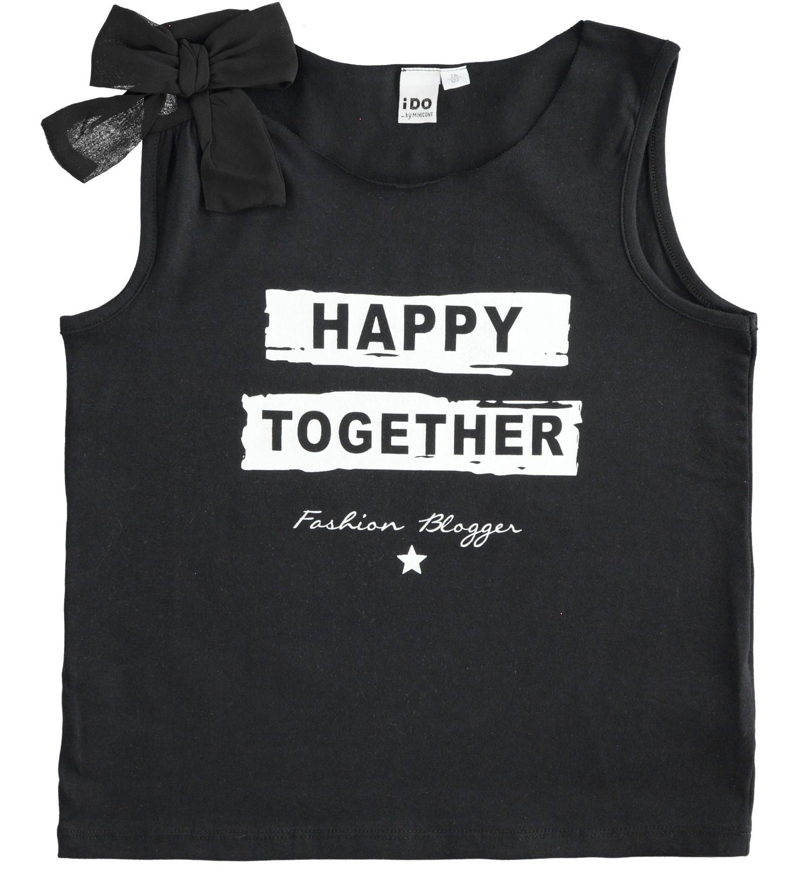 Bluzka na ramiączkach dziewczęca iDO J863-0658 kolor czarny -  - #tag1# - #tag2# - #tag3# - #tag4#