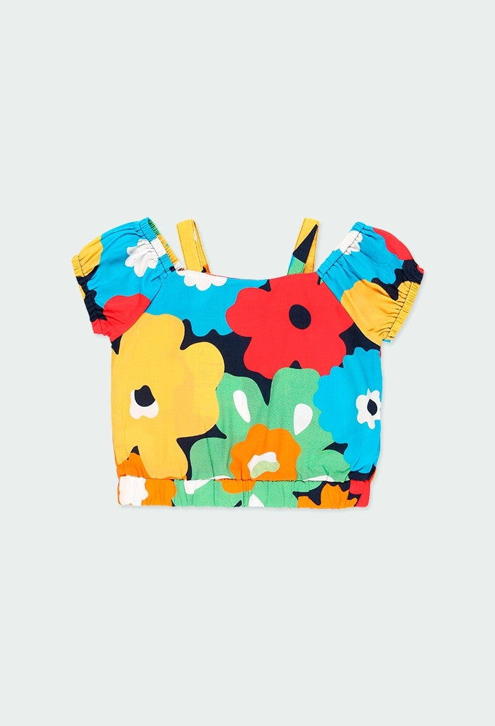 Bluzka w kwiaty dla dziewczynki Boboli 454014-9806 kolor wielokolorowy -  - #tag1# - #tag2# - #tag3# - #tag4#