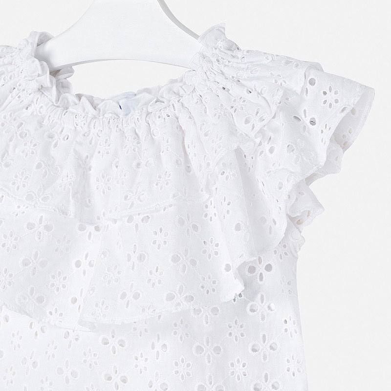 Bluzka z falbanką dziewczynka Mayoral 3182-29 Biały -  - #tag1# - #tag2# - #tag3# - #tag4#