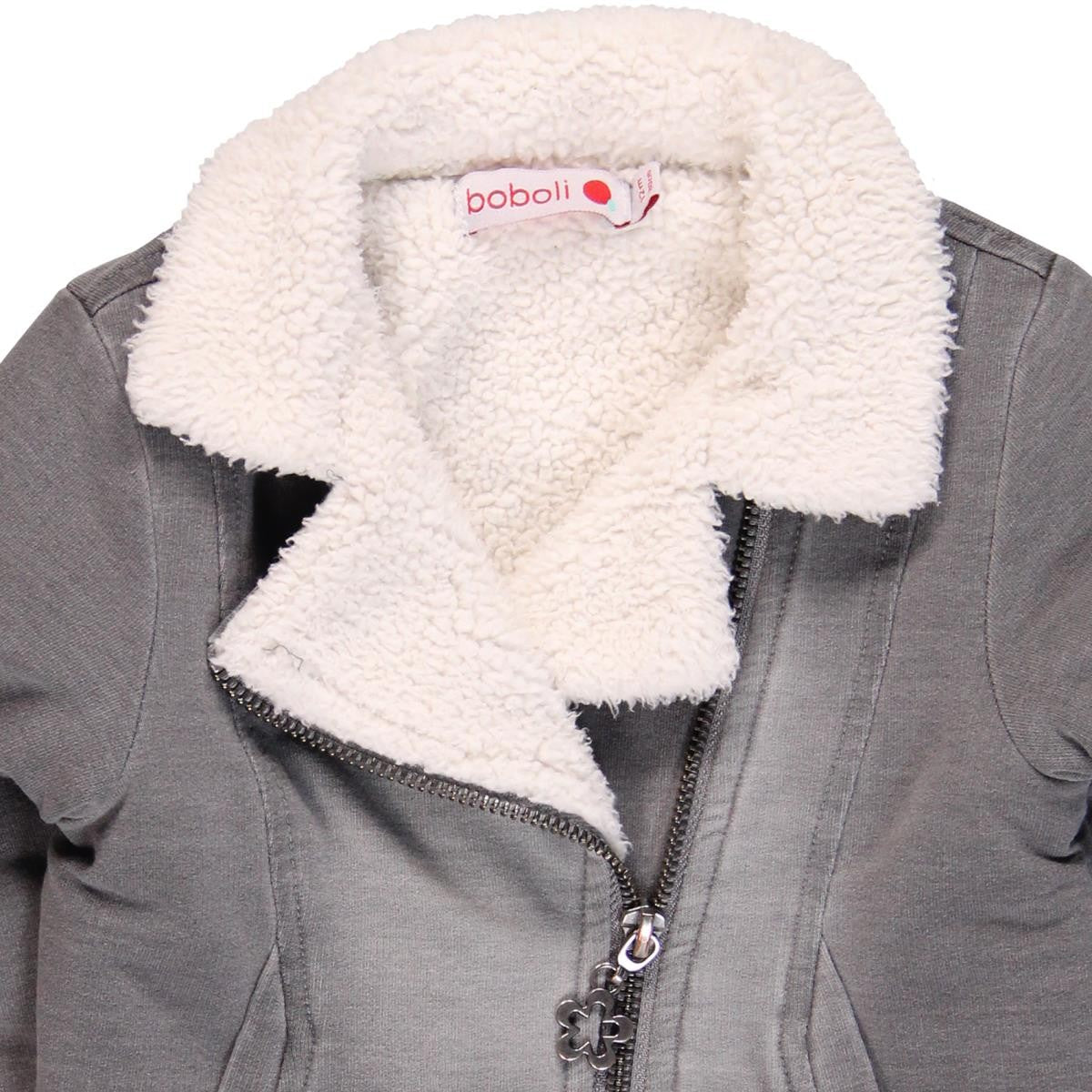 Boboli 204118_GREY Bluza ocieplana kolor popiel -  - #tag1# - #tag2# - #tag3# - #tag4#