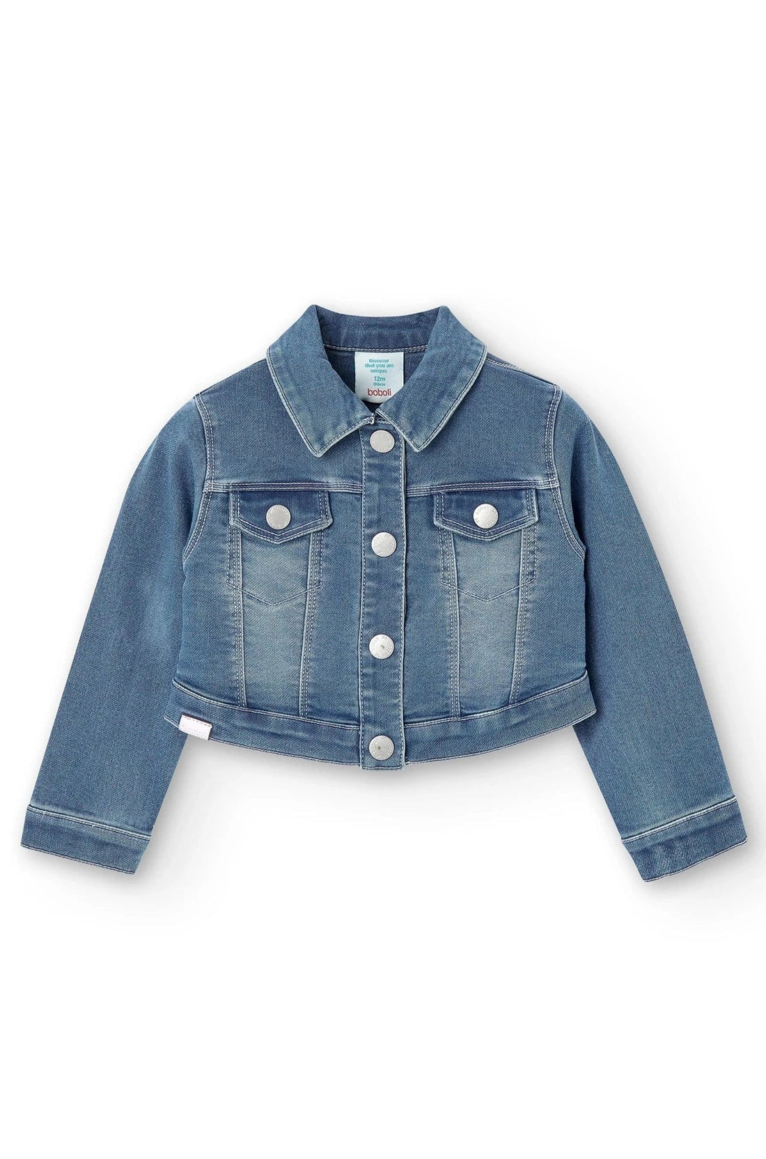 Boboli 216133-BLEACH Kurtka jeans dziewczynka kolor niebieski -  - #tag1# - #tag2# - #tag3# - #tag4#