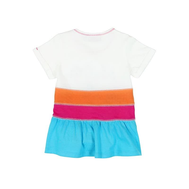 Boboli 235112-1111 Sukienka dla dziewczynki w pasy z koralikami kolor krem -  - #tag1# - #tag2# - #tag3# - #tag4#