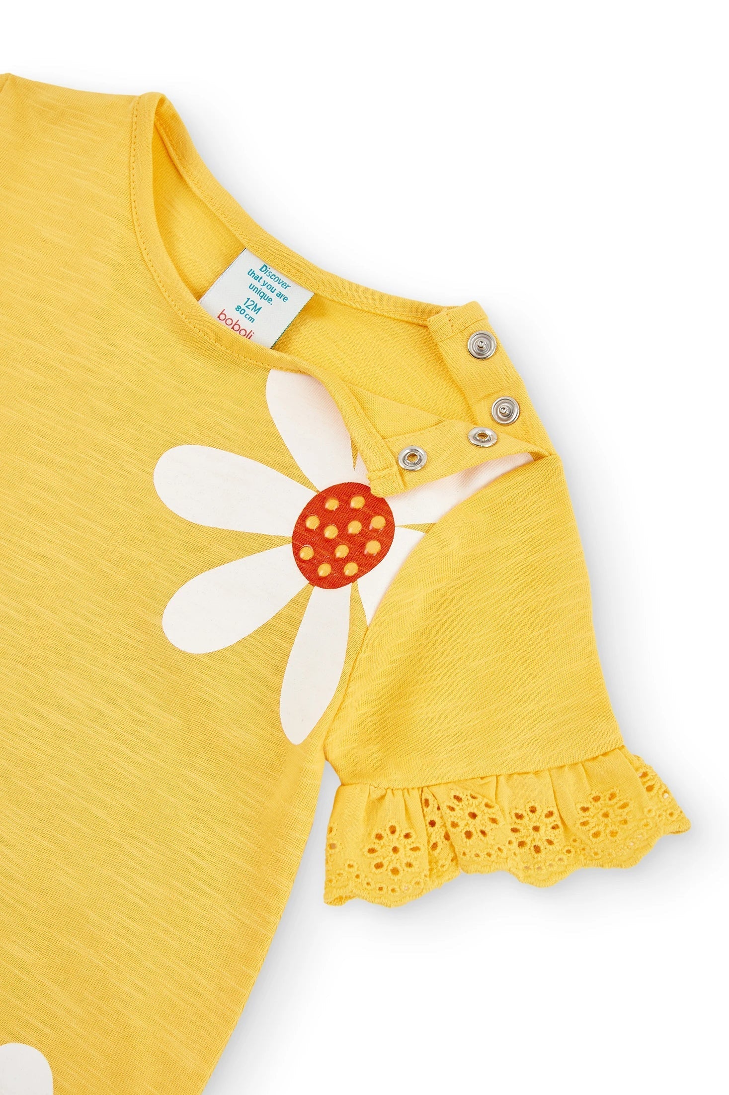 Boboli 236089-1146 Sukienka bawełniana dziewczynka kolor limonka -  - #tag1# - #tag2# - #tag3# - #tag4#