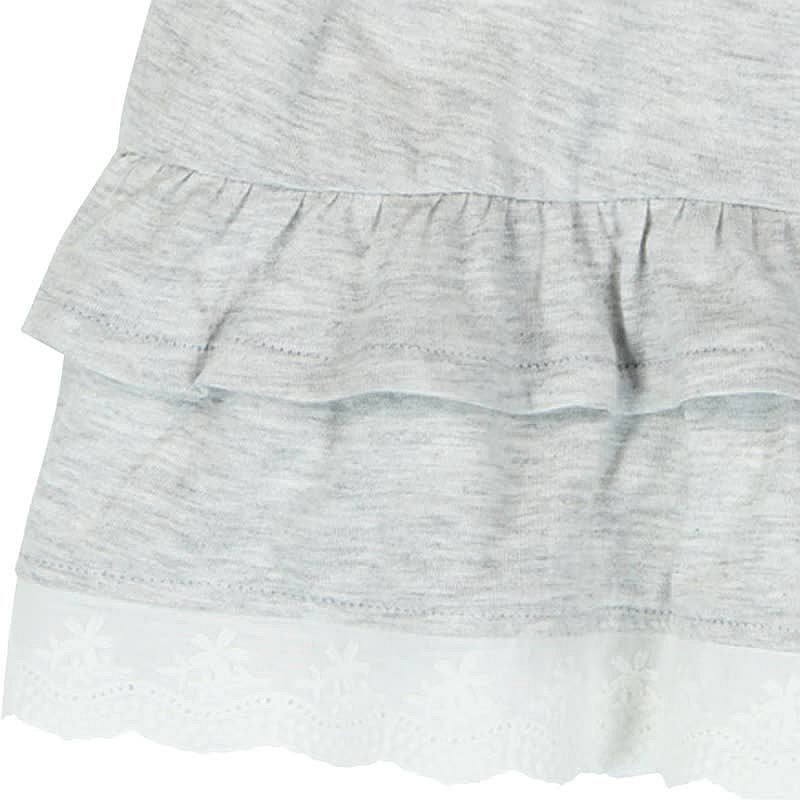 Boboli 245089-8072 Spódnica dla dziewczynki z falbankami i koronką kolor szary -  - #tag1# - #tag2# - #tag3# - #tag4#