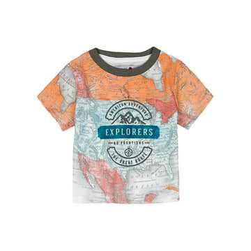 Boboli 335023-1111 Bluzka dla chłpaka mapa kolor pomarańcz -  - #tag1# - #tag2# - #tag3# - #tag4#