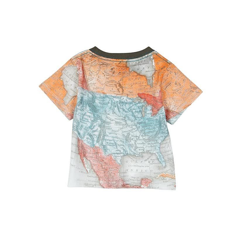 Boboli 335023-1111 Bluzka dla chłpaka mapa kolor pomarańcz -  - #tag1# - #tag2# - #tag3# - #tag4#