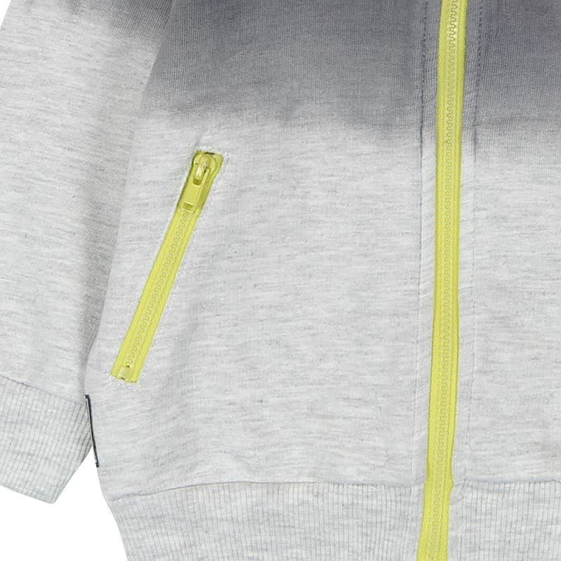 Boboli 345091-8072 Bluza chłopięca cieniowana z kapturem zapinana kolor szary -  - #tag1# - #tag2# - #tag3# - #tag4#