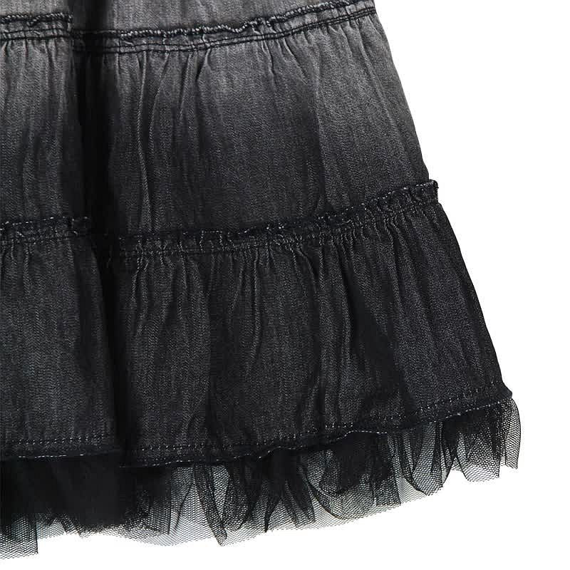 Boboli 415033-GREY Spódnica dla dziewczynki cieniowana z koronką kolor szary -  - #tag1# - #tag2# - #tag3# - #tag4#