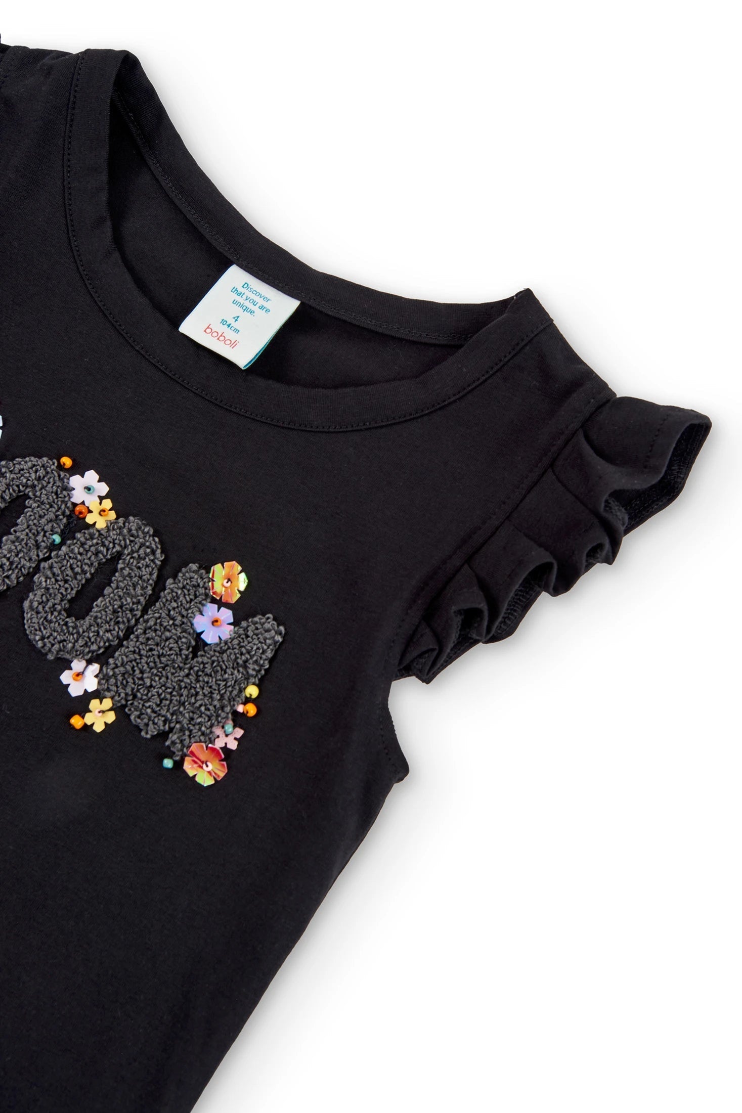 Boboli 416089-890 Bluzka dziewczynka kolor czarny -  - #tag1# - #tag2# - #tag3# - #tag4#