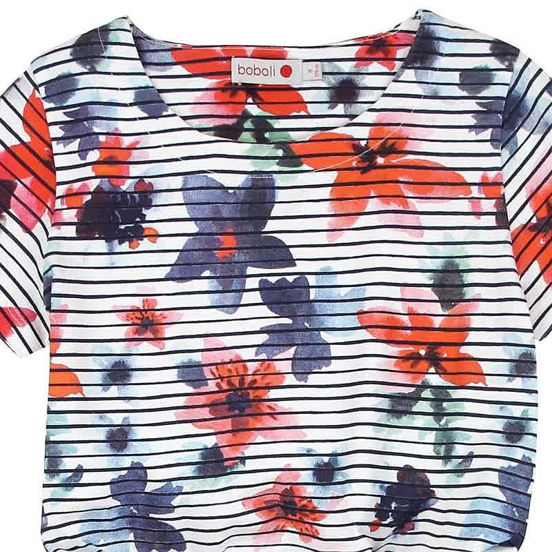 Boboli 445137-9748 Sukienka dziewczęca w paski kolor granat -  - #tag1# - #tag2# - #tag3# - #tag4#