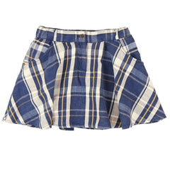 Boboli 454148-9561 plaid skirt navy blue
