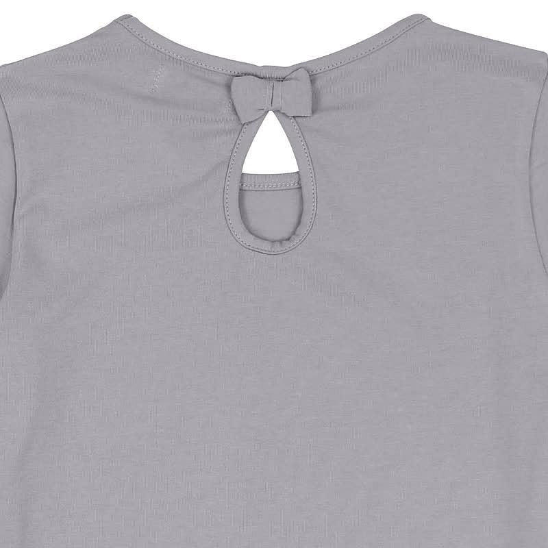 Boboli 465027-8089 Bluzka dziewczęca z nadrukiem i dżetami kolor szary -  - #tag1# - #tag2# - #tag3# - #tag4#