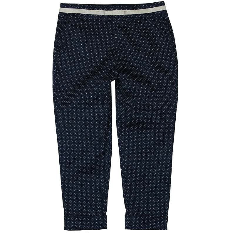 Boboli 725071-9757 Spodnie dziewczęce ze streczem w kropeczki kolor granat -  - #tag1# - #tag2# - #tag3# - #tag4#