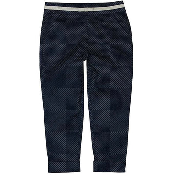 Boboli 725071-9757 Spodnie dziewczęce ze streczem w kropeczki kolor granat -  - #tag1# - #tag2# - #tag3# - #tag4#