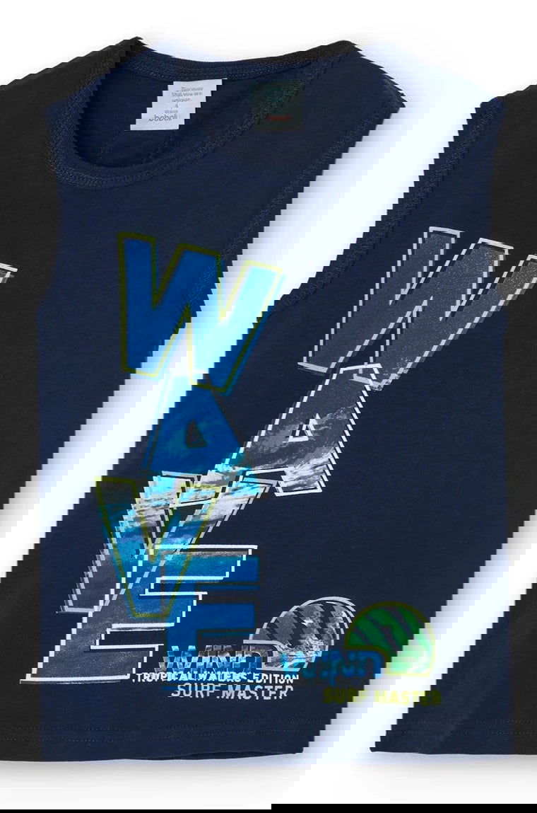 Boboli 836243-2440 Bluzka na ramiączkach chłopiec kolor granat -  - #tag1# - #tag2# - #tag3# - #tag4#