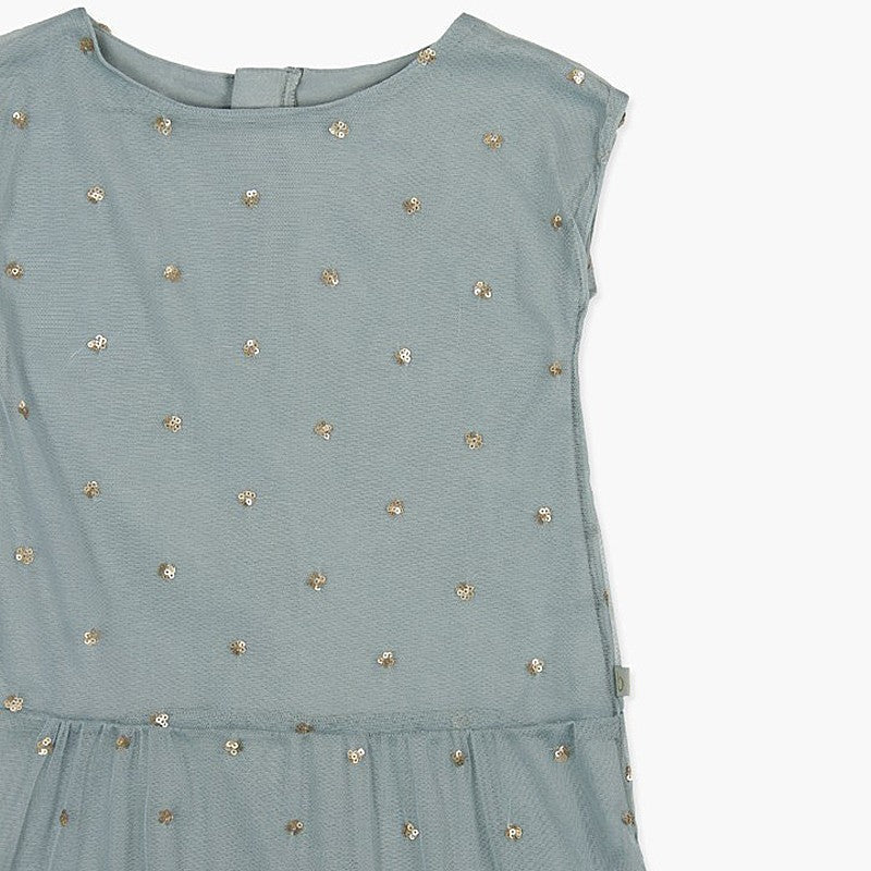 Boboli Tiulowa sukienka dla dziewczynki morska 727477-8102 -  - #tag1# - #tag2# - #tag3# - #tag4#