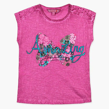 Boboli t-shirt dla dziewczynki fioletowy 457118-3635 -  - #tag1# - #tag2# - #tag3# - #tag4#