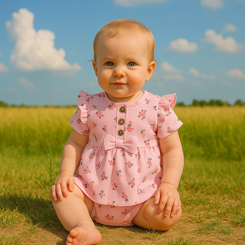 Girl's pink dress-body Nafitto 1445-16525-40