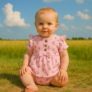 Girl's pink dress-body Nafitto 1445-16525-40