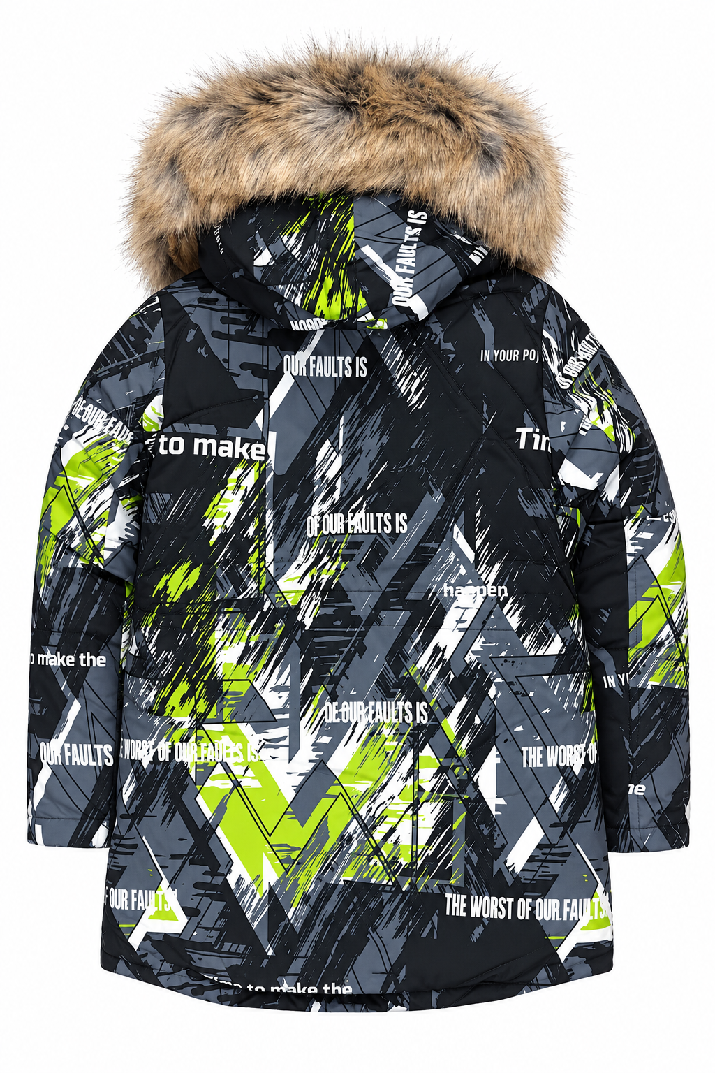 Boy's Winter Jacket Black/Olive 2498-71023 GKMOC