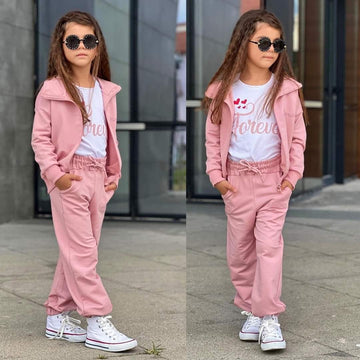 Dres Sportowy 3 Części dziewczęcy pudrowy róż Bam Bam 6104-23824 GKMOD -  - #tag1# - #tag2# - #tag3# - #tag4#