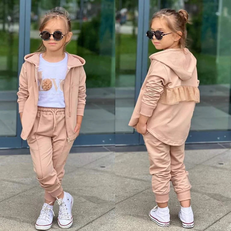 Sports Suit 3 Pieces Girl Beige 6013-31724 GKMOD