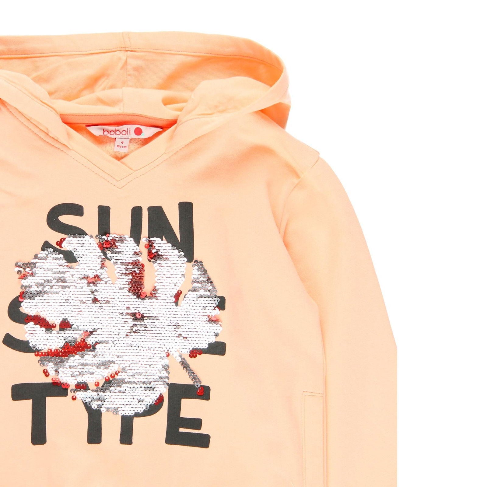 Dzianinowa bluza z kapturem dla dziewczynki Boboli 469087-3665 kolor brzoskwinia -  - #tag1# - #tag2# - #tag3# - #tag4#