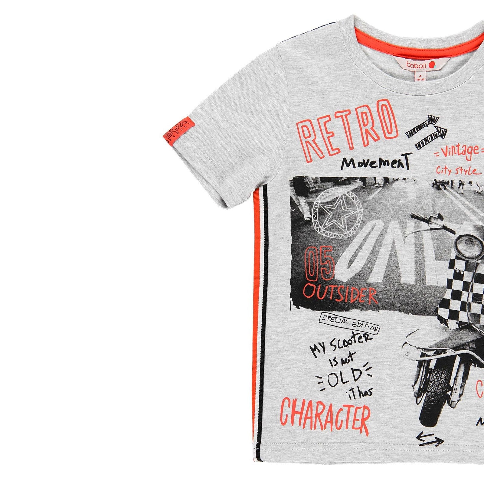 Dzianinowa koszulka dla chłopca Boboli 509138-8018 kolor szary melanż -  - #tag1# - #tag2# - #tag3# - #tag4#